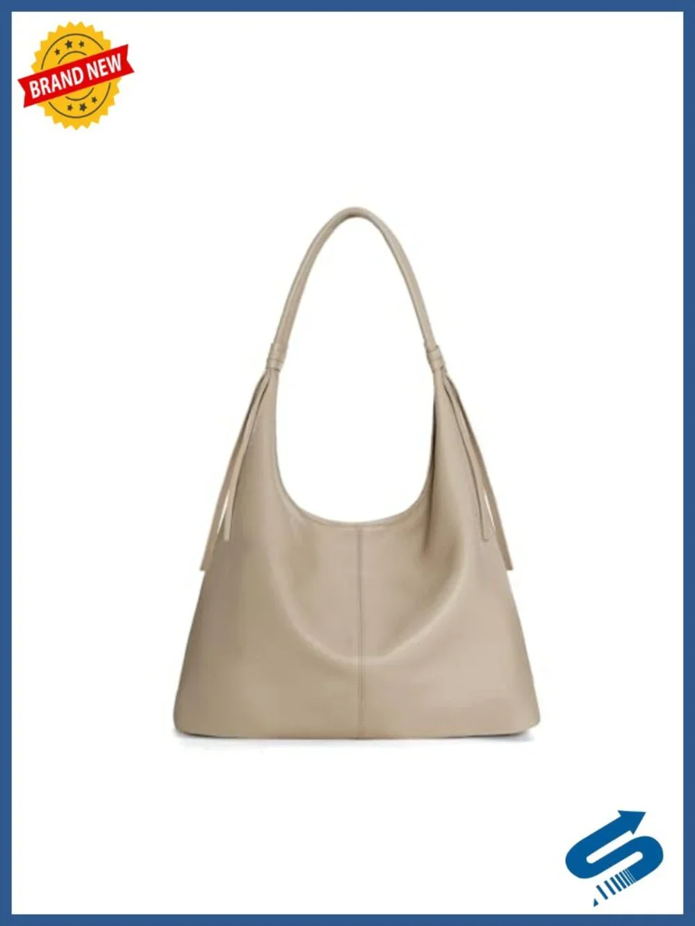 Genuine Leather Slouchy Hobo Purses with Tassel Ribbon, Tote Handbags Shoulder